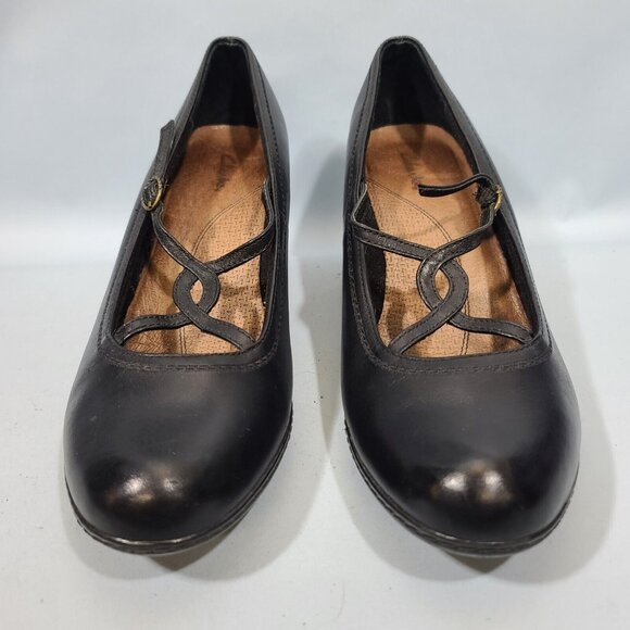 Clarks Mary Jane Strappy Heels Black Leather Women's Size 11M Style 89380 2008 - Picture 3 of 11